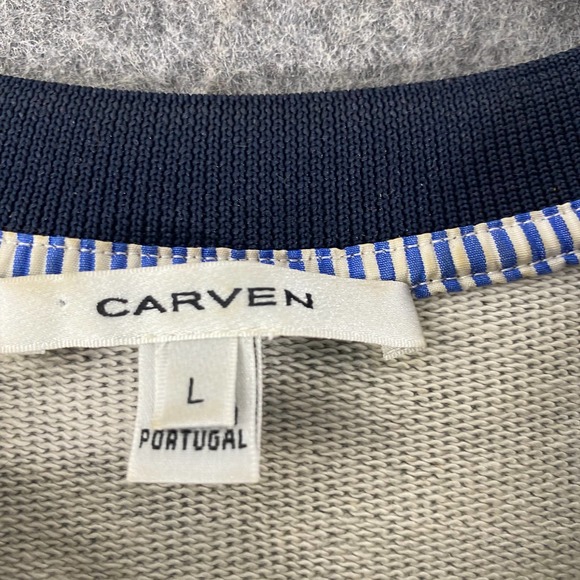 Carvin Dress Large Blue Striped Asymmetric Sleeveless A-Line Preppy - Picture 10 of 12